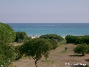 Meerblick vom Grundstück des Ferienhauses Ginster an der Costa Rei, Sardinien
